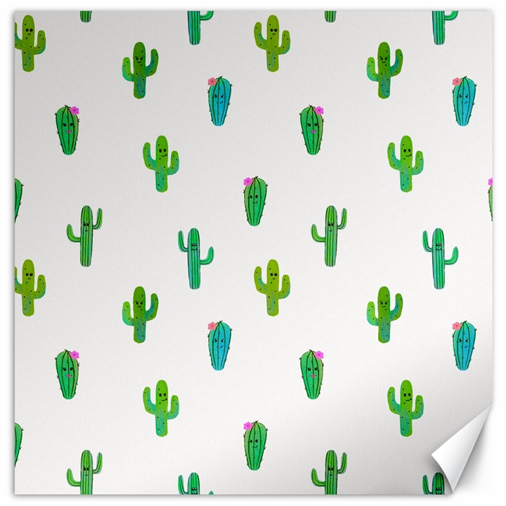 Funny Cacti With Muzzles Canvas 12  x 12 