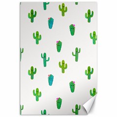 Funny Cacti With Muzzles Canvas 12  X 18  by SychEva