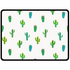 Funny Cacti With Muzzles Fleece Blanket (large)  by SychEva