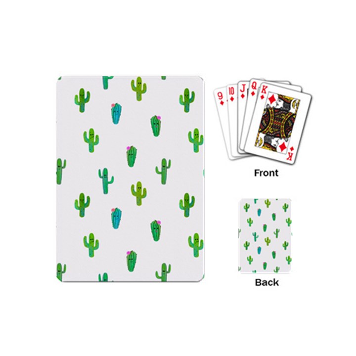 Funny Cacti With Muzzles Playing Cards Single Design (Mini)