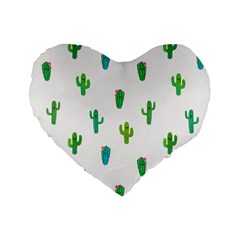 Funny Cacti With Muzzles Standard 16  Premium Heart Shape Cushions by SychEva