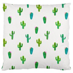 Funny Cacti With Muzzles Large Flano Cushion Case (one Side) by SychEva