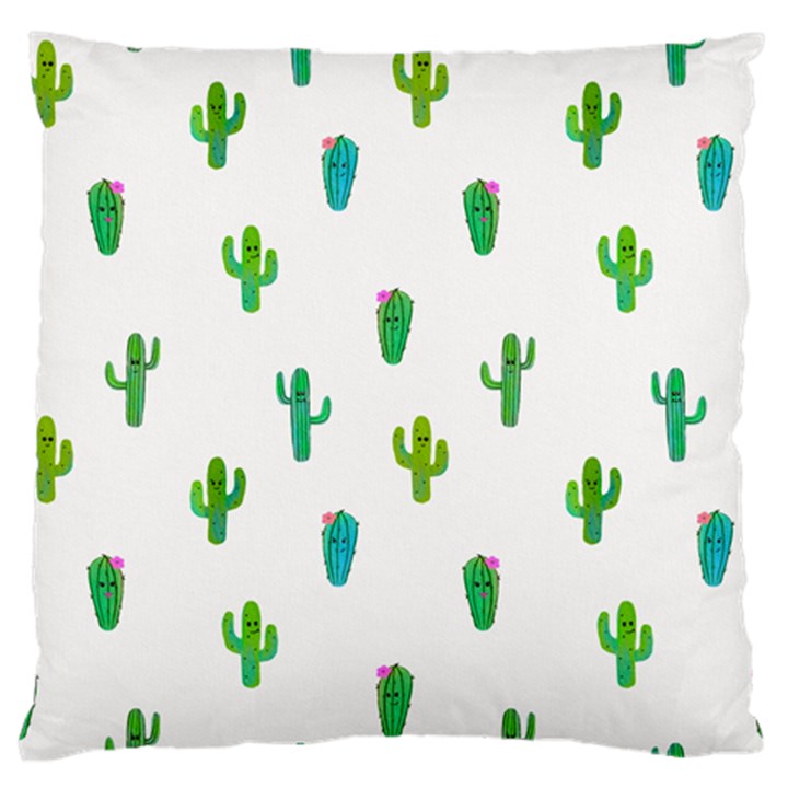 Funny Cacti With Muzzles Large Flano Cushion Case (One Side)