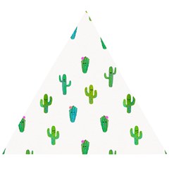 Funny Cacti With Muzzles Wooden Puzzle Triangle by SychEva