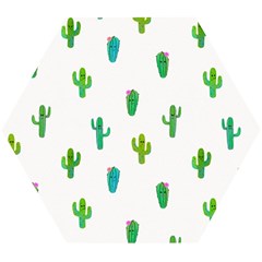 Funny Cacti With Muzzles Wooden Puzzle Hexagon by SychEva