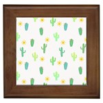 Green Cacti With Sun Framed Tile Front