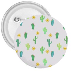 Green Cacti With Sun 3  Buttons by SychEva