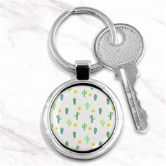 Green Cacti With Sun Key Chain (round) by SychEva