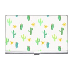 Green Cacti With Sun Business Card Holder by SychEva