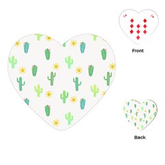 Green Cacti With Sun Playing Cards Single Design (heart) by SychEva