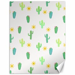 Green Cacti With Sun Canvas 12  X 16  by SychEva