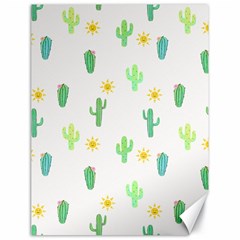 Green Cacti With Sun Canvas 18  X 24  by SychEva