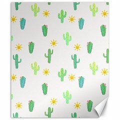 Green Cacti With Sun Canvas 20  X 24  by SychEva