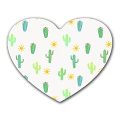 Green Cacti With Sun Heart Mousepads by SychEva