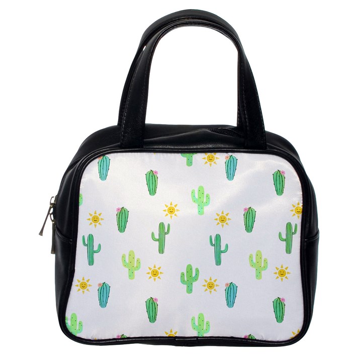 Green Cacti With Sun Classic Handbag (One Side)