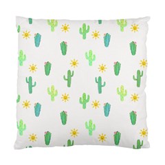 Green Cacti With Sun Standard Cushion Case (one Side) by SychEva