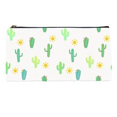 Green Cacti With Sun Pencil Case by SychEva