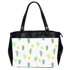 Green Cacti With Sun Oversize Office Handbag (2 Sides) by SychEva