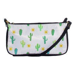 Green Cacti With Sun Shoulder Clutch Bag by SychEva