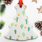 Green Cacti With Sun Christmas Tree Ornament (Two Sides) Front