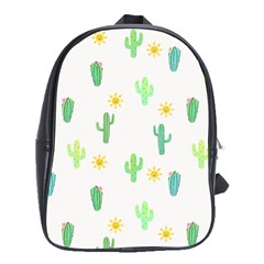 Green Cacti With Sun School Bag (xl)