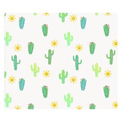 Green Cacti With Sun Double Sided Flano Blanket (small)  by SychEva