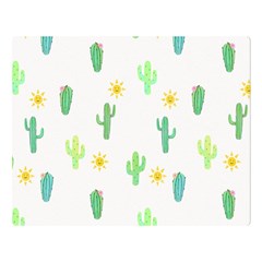 Green Cacti With Sun Double Sided Flano Blanket (large)  by SychEva