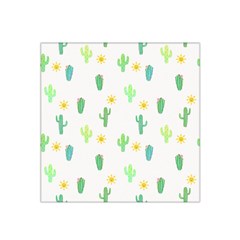 Green Cacti With Sun Satin Bandana Scarf by SychEva