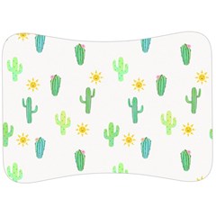 Green Cacti With Sun Velour Seat Head Rest Cushion by SychEva