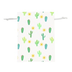 Green Cacti With Sun Lightweight Drawstring Pouch (l) by SychEva