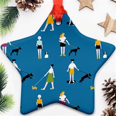 Girls Walk With Their Dogs Ornament (star) by SychEva