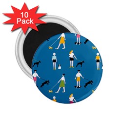 Girls Walk With Their Dogs 2 25  Magnets (10 Pack)  by SychEva