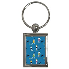 Girls Walk With Their Dogs Key Chain (rectangle) by SychEva