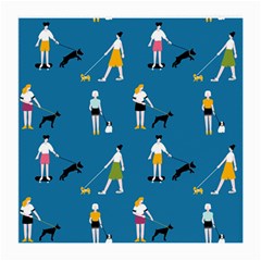 Girls Walk With Their Dogs Medium Glasses Cloth (2 Sides)