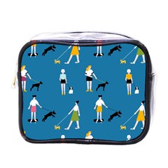 Girls Walk With Their Dogs Mini Toiletries Bag (one Side) by SychEva