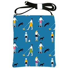 Girls Walk With Their Dogs Shoulder Sling Bag by SychEva