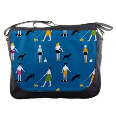 Girls Walk With Their Dogs Messenger Bag by SychEva