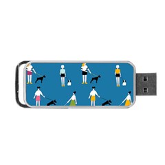 Girls Walk With Their Dogs Portable Usb Flash (one Side) by SychEva