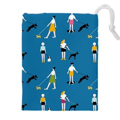 Girls Walk With Their Dogs Drawstring Pouch (5xl) by SychEva