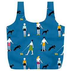 Girls Walk With Their Dogs Full Print Recycle Bag (xxl) by SychEva