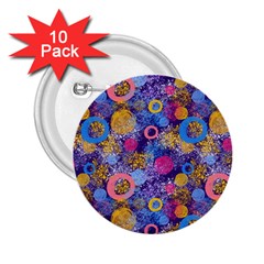 Multicolored Splashes And Watercolor Circles On A Dark Background 2 25  Buttons (10 Pack)  by SychEva