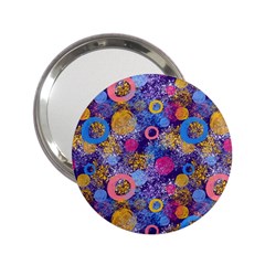 Multicolored Splashes And Watercolor Circles On A Dark Background 2 25  Handbag Mirrors by SychEva