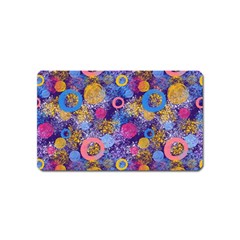 Multicolored Splashes And Watercolor Circles On A Dark Background Magnet (name Card) by SychEva