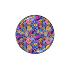 Multicolored Splashes And Watercolor Circles On A Dark Background Hat Clip Ball Marker (4 Pack) by SychEva