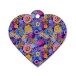 Multicolored Splashes And Watercolor Circles On A Dark Background Dog Tag Heart (Two Sides) Front