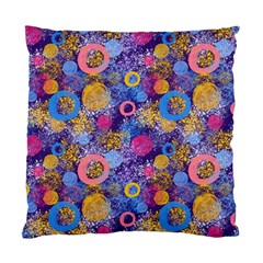 Multicolored Splashes And Watercolor Circles On A Dark Background Standard Cushion Case (one Side) by SychEva