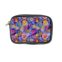 Multicolored Splashes And Watercolor Circles On A Dark Background Coin Purse by SychEva