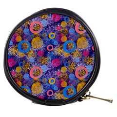 Multicolored Splashes And Watercolor Circles On A Dark Background Mini Makeup Bag by SychEva