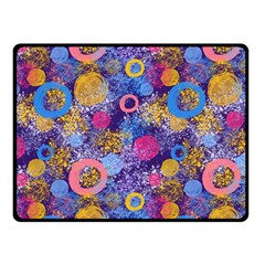 Multicolored Splashes And Watercolor Circles On A Dark Background Fleece Blanket (small) by SychEva