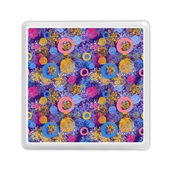 Multicolored Splashes And Watercolor Circles On A Dark Background Memory Card Reader (square) by SychEva